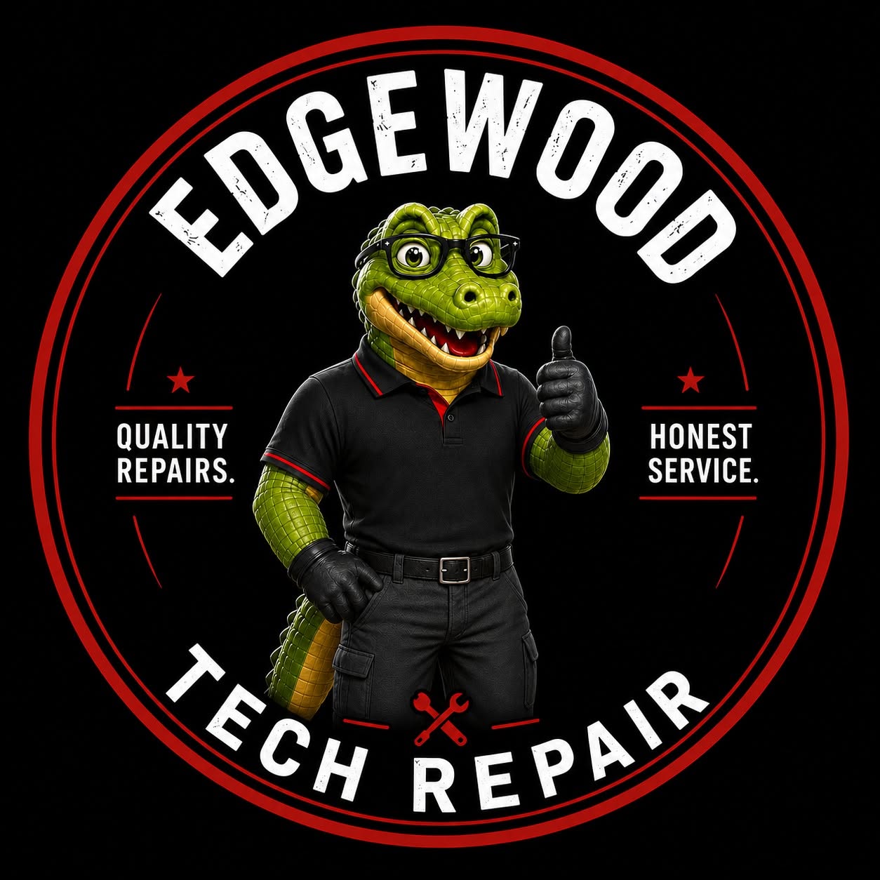 Eddie, the Edgewood Tech Repair mascot